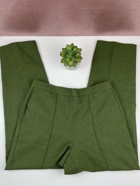 Alfred Dunner Solid Green Pants Women Size 6 Petite